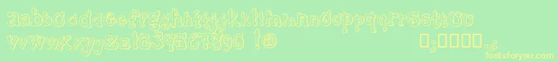 CactusSandwichPlainFm Font – Yellow Fonts on Green Background