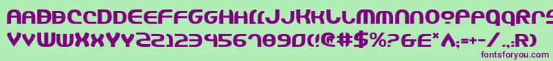 JannisaryShield-Schriftart – Violette Schriften auf grünem Hintergrund