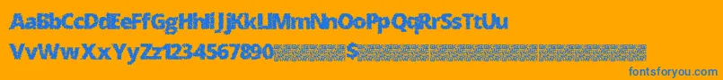 Splatmatrix Font – Blue Fonts on Orange Background