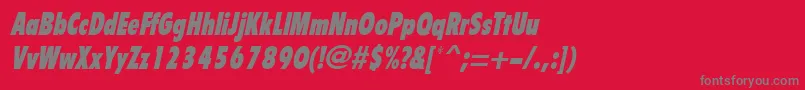 BulletinItalic Font – Gray Fonts on Red Background