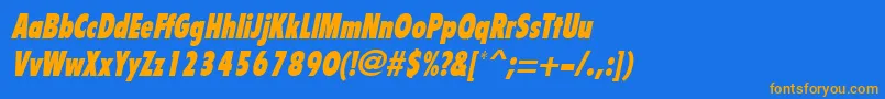 BulletinItalic Font – Orange Fonts on Blue Background