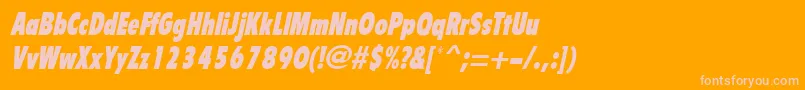 BulletinItalic Font – Pink Fonts on Orange Background
