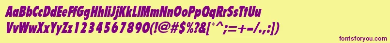 BulletinItalic Font – Purple Fonts on Yellow Background