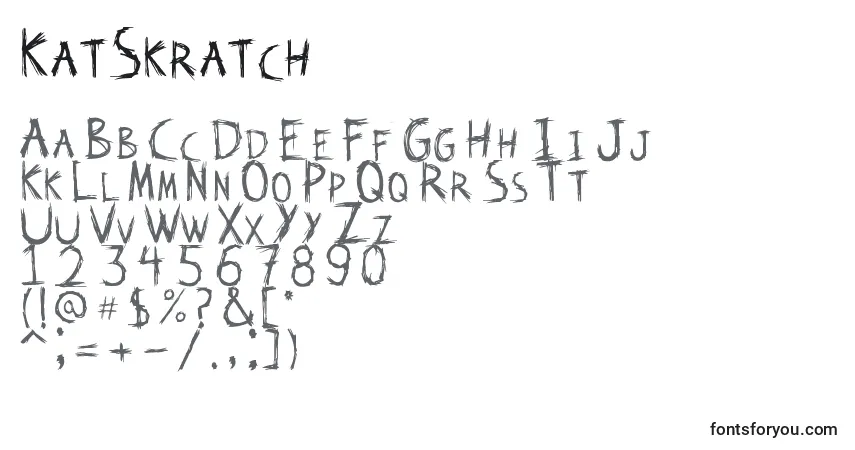 Schriftart KatSkratch – Alphabet, Zahlen, spezielle Symbole