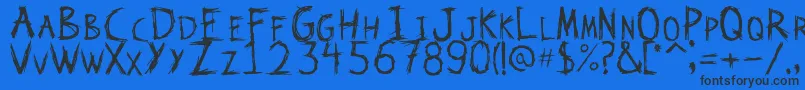 Шрифт KatSkratch – чёрные шрифты на синем фоне
