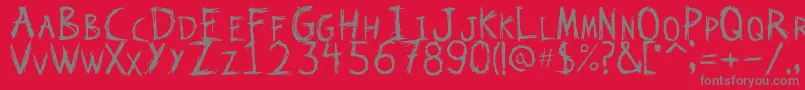 KatSkratch Font – Gray Fonts on Red Background