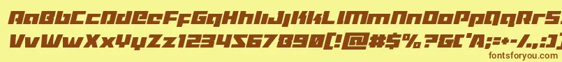 Шрифт Turbochargecondital – коричневые шрифты на жёлтом фоне