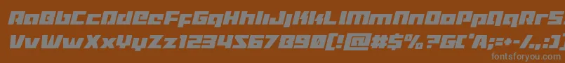 Turbochargecondital-fontti – harmaat kirjasimet ruskealla taustalla