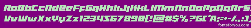 Turbochargecondital Font – Green Fonts on Purple Background