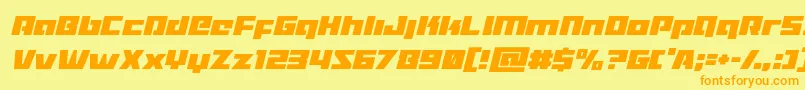 Fonte Turbochargecondital – fontes laranjas em um fundo amarelo