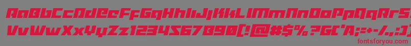 フォントTurbochargecondital – 赤い文字の灰色の背景