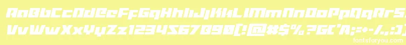 Turbochargecondital Font – White Fonts on Yellow Background