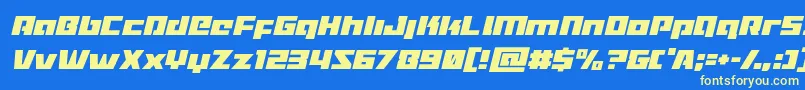 Turbochargecondital Font – Yellow Fonts on Blue Background