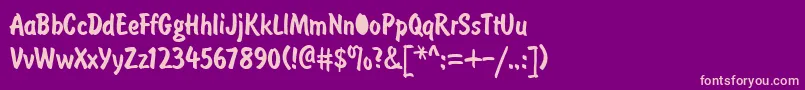 BrushtypeSemibolda Font – Pink Fonts on Purple Background