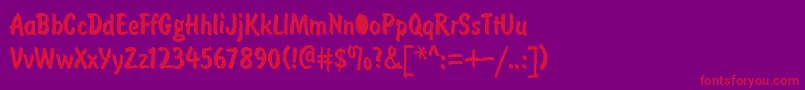 BrushtypeSemibolda Font – Red Fonts on Purple Background