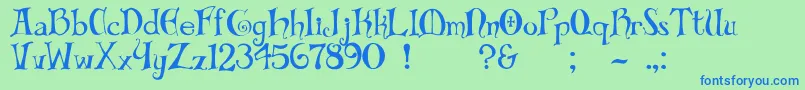 Шрифт Biblio – синие шрифты на зелёном фоне