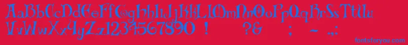 Police Biblio – polices bleues sur fond rouge