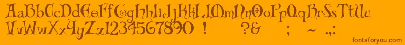 Шрифт Biblio – коричневые шрифты на оранжевом фоне