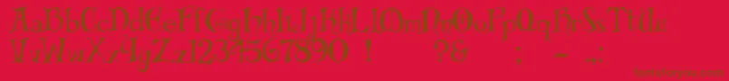 フォントBiblio – 赤い背景に茶色の文字