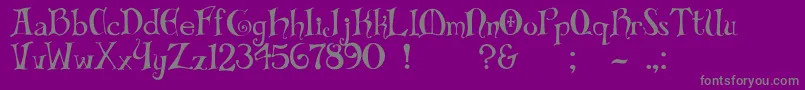 Biblio-Schriftart – Graue Schriften auf violettem Hintergrund