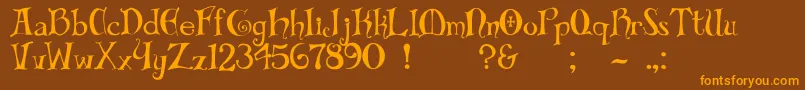 Biblio Font – Orange Fonts on Brown Background