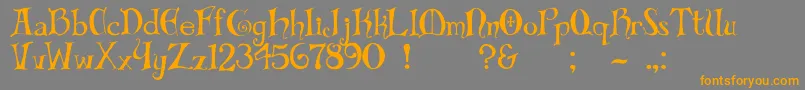フォントBiblio – オレンジの文字は灰色の背景にあります。