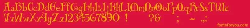 Biblio Font – Orange Fonts on Red Background