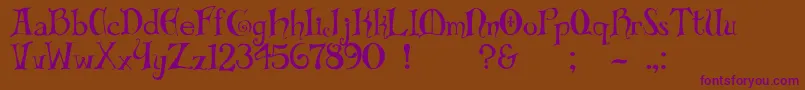 Biblio Font – Purple Fonts on Brown Background