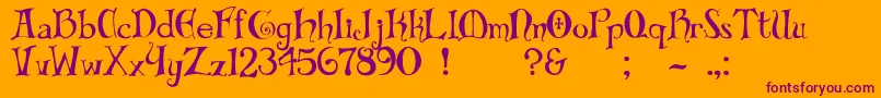 Biblio Font – Purple Fonts on Orange Background