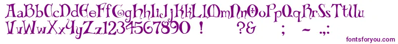Biblio-Schriftart – Violette Schriften auf weißem Hintergrund