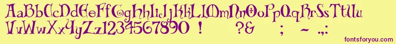 Biblio Font – Purple Fonts on Yellow Background