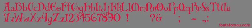 Biblio Font – Red Fonts on Gray Background
