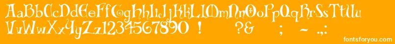 Biblio Font – White Fonts on Orange Background