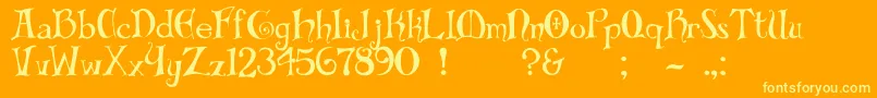 フォントBiblio – オレンジの背景に黄色の文字