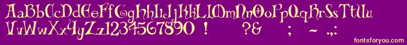 Biblio Font – Yellow Fonts on Purple Background
