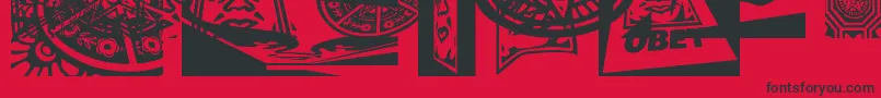 Obey3DCaps Font – Black Fonts on Red Background