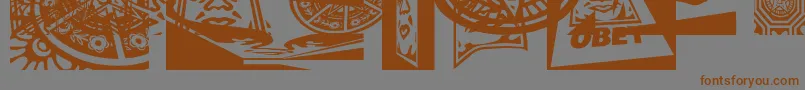 Obey3DCaps Font – Brown Fonts on Gray Background