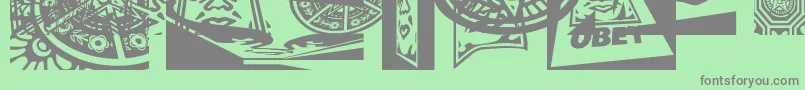 Obey3DCaps Font – Gray Fonts on Green Background