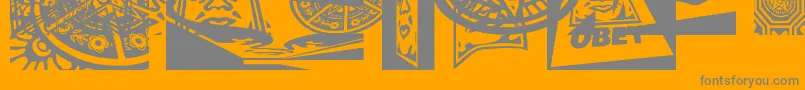 Obey3DCaps Font – Gray Fonts on Orange Background