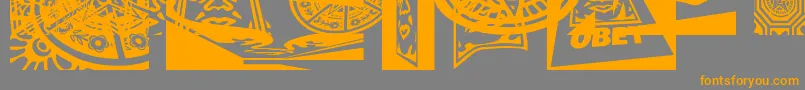 Obey3DCaps Font – Orange Fonts on Gray Background