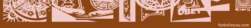 Obey3DCaps Font – Pink Fonts on Brown Background