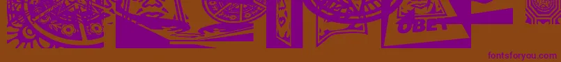 Obey3DCaps Font – Purple Fonts on Brown Background