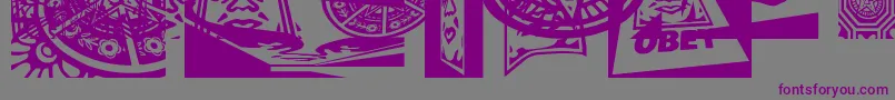Шрифт Obey3DCaps – фиолетовые шрифты на сером фоне
