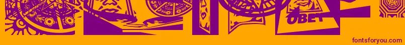 フォントObey3DCaps – オレンジの背景に紫のフォント