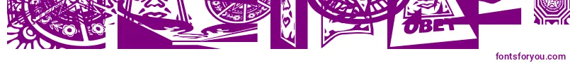 Obey3DCaps Font – Purple Fonts on White Background