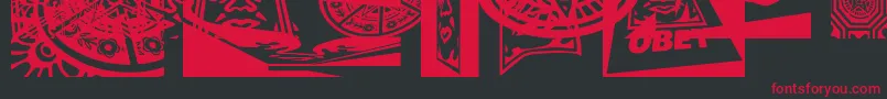 Obey3DCaps Font – Red Fonts on Black Background