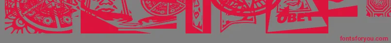 Obey3DCaps Font – Red Fonts on Gray Background