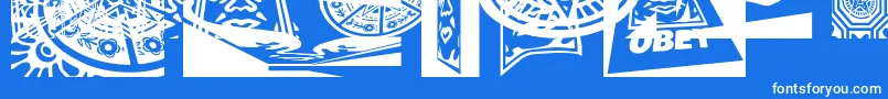 Obey3DCaps Font – White Fonts on Blue Background