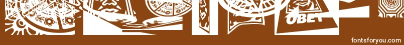 Obey3DCaps Font – White Fonts on Brown Background