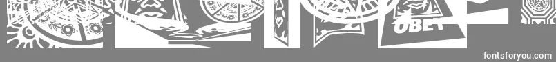 Czcionka Obey3DCaps – białe czcionki na szarym tle